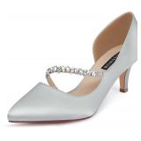 ERIJUNOR Women Kitten Heels Pointy Pumps 9.5