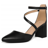 mysoft Women's Pumps: Low Block Heels, Pointed Toe Size 9