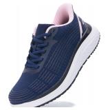 JARLIF Women Arch Support Walking Shoes Blue US 10