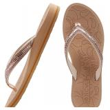 ONCAI Women's Flip Flops with Rhinestones US 5-11
