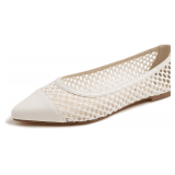 FEVERSOLE Women's Woven Pointy Flat Shoes Size 39