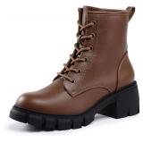 Combat Boots Womens Ankle Block Heel Sz 9.5