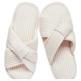 Jerzmy Crossband Slippers, Memory Foam Shoes Size 8