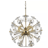 Floret 8-Light Satin Brass Chandelier with Crystal