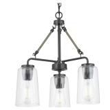 Cashiers 18 in. 3-Light Graphite Chandelier