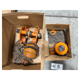 (2) 1 Ton Chain Hoists and Manual I Beam Trolley