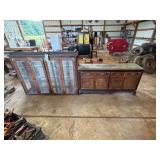 Wooden Hutch with Glass Cabinet