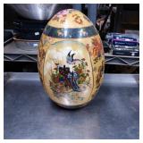 Large Decorative Egg with Floral and Bird Motif