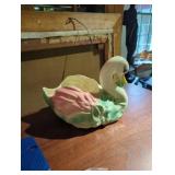Mid-Century Modern Swan Planter, 13 Inches Long