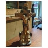 14-in Chalkware Carnival Prize Crucifix