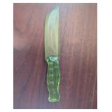 Vaseline Glass Cake Knife, 8 1/4 Inches Long