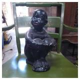 Black Ceramic Figurine of a Seated Figure