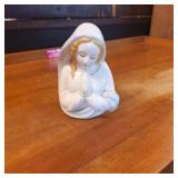 Porcelain Figurine of Praying Woman with Blonde Ha