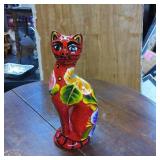 Colorful Ceramic Cat-Shaped Coin Bank