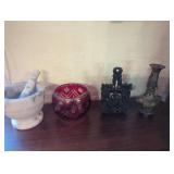 Decorative Items, Including Mortar and Pestle