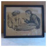 Framed Sketch Titled Serious Business