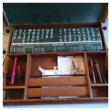 Vintage Wooden Writing and Slate Chalkboard Box