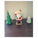 Free Vintage Christmas Candles Featuring Santa