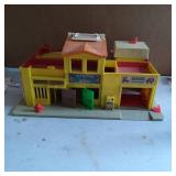 Vintage Little People Playset with Buildings and A