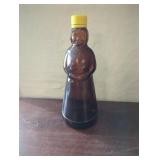 Vintage Aunt Jemima Amber Bottle, 10 Inches Tall