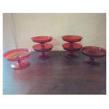 6 Amperlina Glass Compotes, 4 3/4-inch Diameter