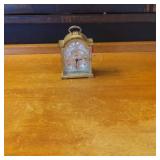 Small Brass Carriage Clock with Decorative Face