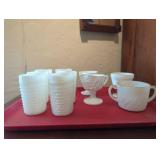 Milk Glass Items Including Largest 4.5-inch Tall