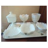 Glass Covered Dish and Various Dishes