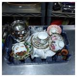 Decorative Plates, Bowls, and Teapot Set