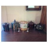 Ice Buckets, Carnival Glass, and Teapot