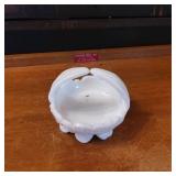 White Milk Glass Decorative Basket