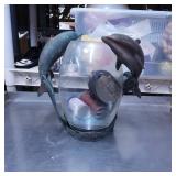 Glass Aquarium with Dolphin Base and Accessories