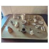 Miniature Porcelain Dolls, Figures, Teacups, and M