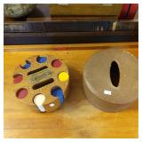Poker Chip Holder with Poker Chips and Cylinder Bo