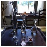 Glass Figurines Featuring Cats and Angels