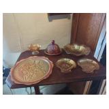 Vintage Carnival Glass Including Platter, 12 in Di