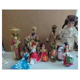 Large Grouping of Ethnic Dolls Including Native Am