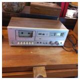 LXI Series Cassette Tape Deck with Woodgrain Finis