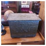 Decorative Metal Storage Chest With Embossed Desig
