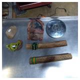 Decorative Items Including Rain Sticks and Mask
