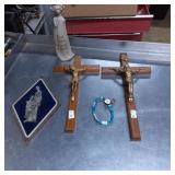 Religious Items, Includes Crosses and Figurines