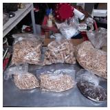 Six Bags of Wooden Pegs in Various Sizes
