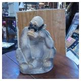 Chalkware Gorilla-Shaped Coin Bank with Sunglasses