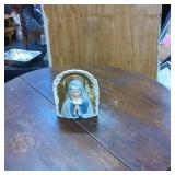 Ceramic Virgin Mary with Golden Wings Plaque