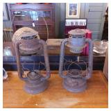 Rusted Metal Lanterns with Glass Components