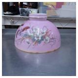 Pink Glass Lamp Shade with Floral Motif Design