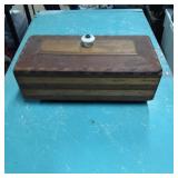 Wooden Door Stopper with Inlaid Design