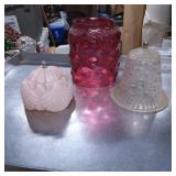 Three Decorative Glass Light Shades