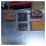Four Storage Boxes and One Puzzle Bank Box