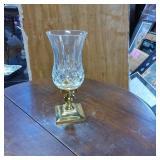 Waterford Crystal Candle Holder with Brass Base